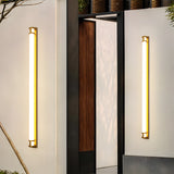 Ena | Gold Linear Outdoor Wall Light with IP65 Rating in Five Lengths for Garden, Villa and Patio