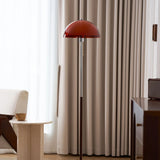 Evelisse | Retro-Inspired Floor Lamp with Amber Dome and Warm Glow