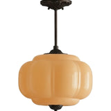 Sirela | Vintage Pumpkin Glass Pendant Light with Coloured Shades for Dining Rooms & Kitchens