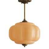 Sirela | Vintage Pumpkin Glass Pendant Light with Coloured Shades for Dining Rooms & Kitchens