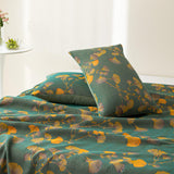 Sorika | Reversible Ginkgo Leaf Cotton Quilt with Jacquard Design and Soy Fiber Blend