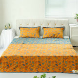 Zivara | Decorative Cotton Quilt with Ginkgo Leaf Pattern and Reversible Jacquard Finish