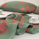 Talune | Organic Cotton Ginkgo Leaf Quilt with Breathable 3-Layer Jacquard Design