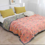 Zivara | Decorative Cotton Quilt with Ginkgo Leaf Pattern and Reversible Jacquard Finish