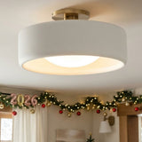 Velari | Minimalist Porcelain Flush Mount Ceiling Light with Gold Finish for Kitchens, Bedrooms & Hallways