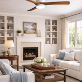 Arvienne | Nordic Wooden Ceiling Fan Light with LED for Modern Bedrooms