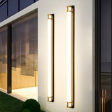 Ena | Gold Linear Outdoor Wall Light with IP65 Rating in Five Lengths for Garden, Villa and Patio