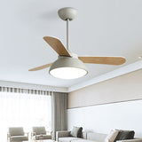 Borun | Nordic Ceiling Fan with Wooden Blades, Tri-Colour LED and Remote Control for Living Room and Bedroom