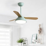 Borun | Nordic Ceiling Fan with Wooden Blades, Tri-Colour LED and Remote Control for Living Room and Bedroom