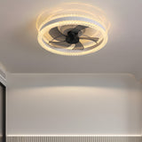 Luno | Crystal Ceiling Fan with LED Light, 6-Speed DC Motor and Dual Layer Design for Living Room and Bedroom