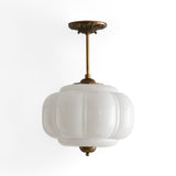 Sirela | Vintage Pumpkin Glass Pendant Light with Coloured Shades for Dining Rooms & Kitchens
