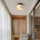 Xylen | Travertine and Wood Ceiling Light for Modern Interiors