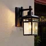 Runae | Vintage Aluminium and Glass Outdoor Wall Light with E27 Fitting for Patio, Garden and Entryway