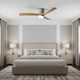 Arvienne | Nordic Wooden Ceiling Fan Light with LED for Modern Bedrooms