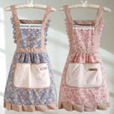 Molixa | Floral Cotton Kitchen Apron with Pockets for Cooking, Baking and Everyday Use