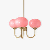 Aurevella | Modern Glam Chandelier with Blush Glass Shades for Dining & Bedroom Spaces