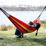Ura | Striped Fabric Hammock with Rope Loops and Carry Bag, 200 kg Capacity for Garden and Camping