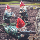 Marain | Military Garden Gnome Statue in Resin with Camouflage Outfit for Garden, Patio and Balcony