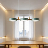 Moryn | Nordic Pendant Light with Multiple Cylinder Shades in Iron and Wood for Dining Rooms