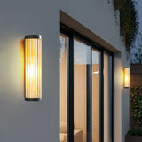 Kelun | Modern Outdoor Wall Light with Ribbed Glass Tube Design and IP65 Rating for Garden and Patio