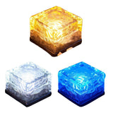 Aveloir | Solar Powered Glass Cube Light with Water Ripple LED Pattern for Garden and Patio