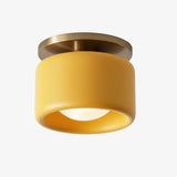 Velari | Minimalist Porcelain Flush Mount Ceiling Light with Gold Finish for Kitchens, Bedrooms & Hallways