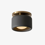 Velari | Minimalist Porcelain Flush Mount Ceiling Light with Gold Finish for Kitchens, Bedrooms & Hallways