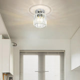 Talrex | Modern Black Flush Mount Ceiling Light with Crystal Shade for Hallway and Living Room
