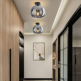 Noraya | Modern Copper Glass Ceiling Light with E27 Fitting for Hallway and Bedroom Lighting