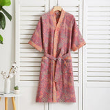 Kavyn | Lightweight Cotton Bathrobe with Vintage Print and Soft Comfort