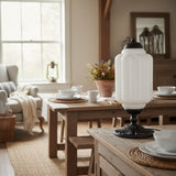 Averellea | Vintage Milk Glass Table Light with Bronze Base for Warm Ambient Lighting