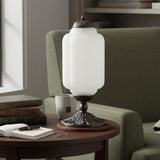 Averellea | Vintage Milk Glass Table Light with Bronze Base for Warm Ambient Lighting