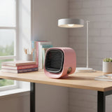 Mini 2-in-1 Air Cooler & Humidifier – Portable USB Desktop Fan with LED Light
