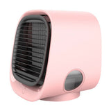 Mini 2-in-1 Air Cooler & Humidifier – Portable USB Desktop Fan with LED Light