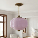 Sirela | Vintage Pumpkin Glass Pendant Light with Coloured Shades for Dining Rooms & Kitchens