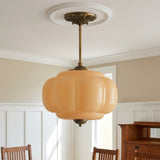 Sirela | Vintage Pumpkin Glass Pendant Light with Coloured Shades for Dining Rooms & Kitchens