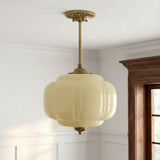 Sirela | Vintage Pumpkin Glass Pendant Light with Coloured Shades for Dining Rooms & Kitchens