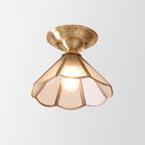 Elivora | Colonial Brass Semi-Flush Ceiling Light with Warm Glow
