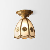 Elivora | Colonial Brass Semi-Flush Ceiling Light with Warm Glow