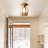 Elivora | Colonial Brass Semi-Flush Ceiling Light with Warm Glow