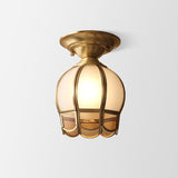 Elivora | Colonial Brass Semi-Flush Ceiling Light with Warm Glow