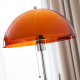 Evelisse | Retro-Inspired Floor Lamp with Amber Dome and Warm Glow