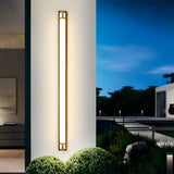 Ena | Gold Linear Outdoor Wall Light with IP65 Rating in Five Lengths for Garden, Villa and Patio