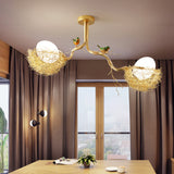 Velmara | Decorative Gold Chandelier with Art Deco Design and White Shades for Elegant Interior Lighting