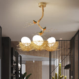 Velmara | Decorative Gold Chandelier with Art Deco Design and White Shades for Elegant Interior Lighting