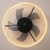 Luno | Crystal Ceiling Fan with LED Light, 6-Speed DC Motor and Dual Layer Design for Living Room and Bedroom