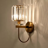 Zaviera | Luxury Gold Crystal Wall Light with E14 Base for Modern Bedroom & Hallway Lighting