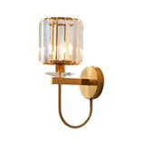 Zaviera | Luxury Gold Crystal Wall Light with E14 Base for Modern Bedroom & Hallway Lighting