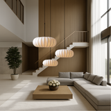 Noreviah | Wabi-Sabi Silk Pendant Light with Fabric Shade for Dining Rooms and Living Spaces