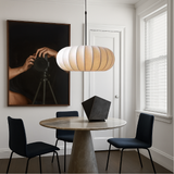 Noreviah | Wabi-Sabi Silk Pendant Light with Fabric Shade for Dining Rooms and Living Spaces